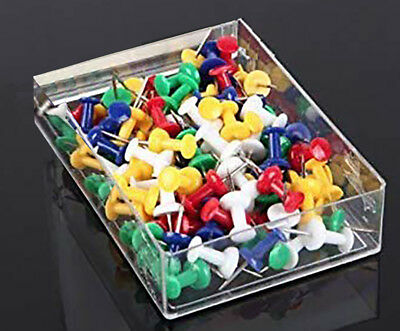 200 Pcs Push Pin Pins Thumb Tack Multi Color 3/8" Head For Office School Home